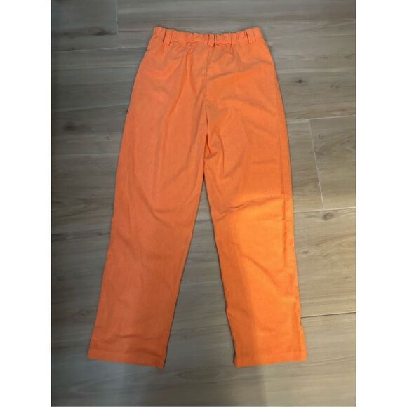 NEW Corduroy Pants Straight Leg High Waisted Loose Pockets L - Picture 2 of 3